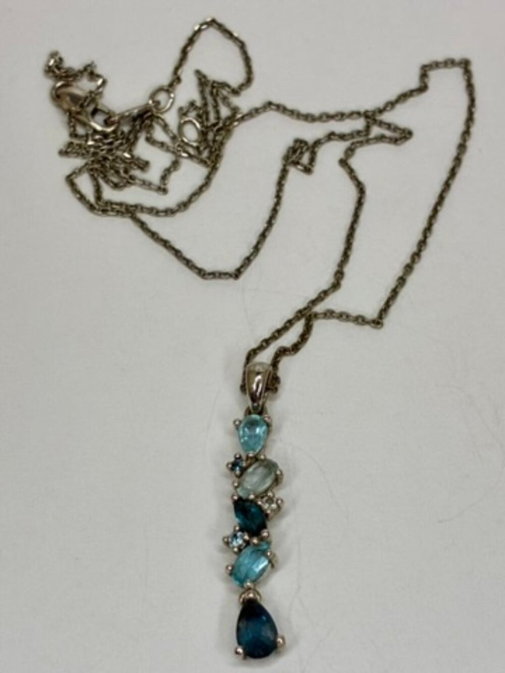 Sterling Topaz & Aquamarine Necklace